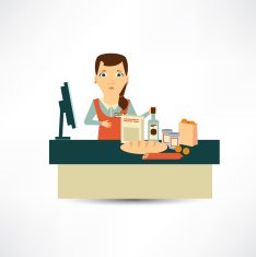 grocery store cashier at work N2