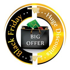 Black Friday - Huge discounts Label for print N2
