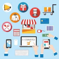 Internet shopping web element vector illustration