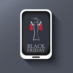 Black Friday sales invitation in smartphone Eps10 vector illustration N2