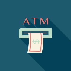 atm flat icon with long shadow N19