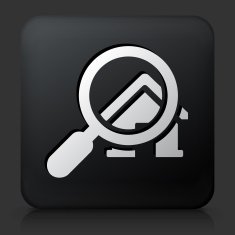 Black square button with Searching for a House N2