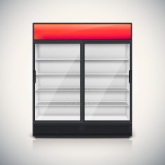 Double fridge with glass door