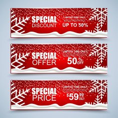 Christmas collection sale banners Winter sale New year