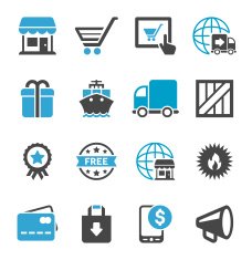 Online Shopping & Shipping Icon Set