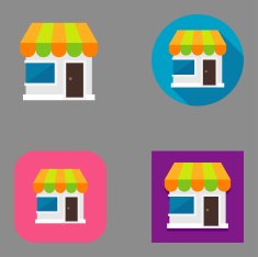 Flat Shop Store icons