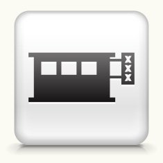 White Square Button with Adult Shop Icon N2