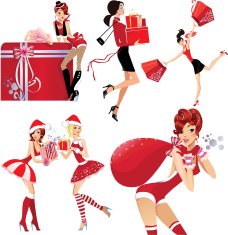 set image of girls with christmas gifts N2