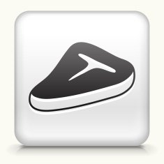 Square Button with T Bone Steak interface icon