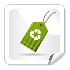 Green recycle label icon