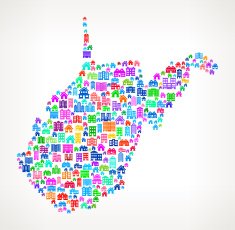 West Virginia State Real Estate interface icon Pattern