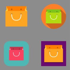 Flat Shopping Bag icons