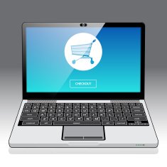 Accessing online shopping via Laptop
