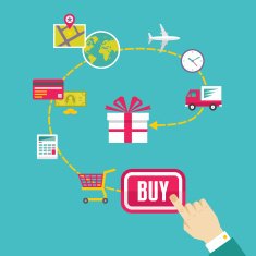 On-Line Shop and E-Commerce Creative Illustration