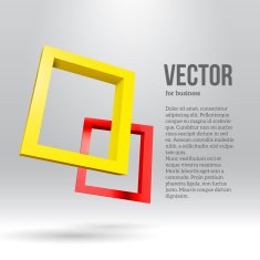Two colorful rectangular 3D frames