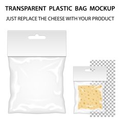 Transparent Plastic Bag Mockup Ready For Your Design Blank Pack