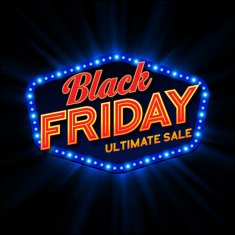 Black Friday retro light frame Vector illustration N2
