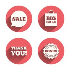 Sale speech bubble icon Thank you symbol N14