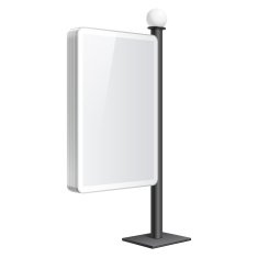 Realistic light box template on white background N6