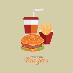 Fast Food menu with cheeseburger