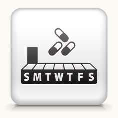 Square Button with Weekly Pill Box