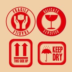 Red seals for packaging