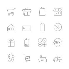 shopping icons set N22