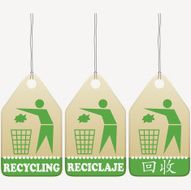 Recycling tags signs