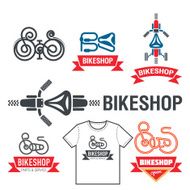 Set of labels for a bicycle shop