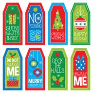 christmas luggage tag set