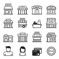 Shop building icon