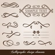 Calligraphic design elements for creative projects