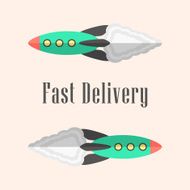 fast delivery concept with rockets