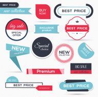 Collection of Sale Discount Styled origami Banners Vector Illustration