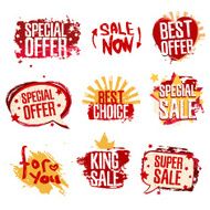 Set design template of labels logos for sales discounts offers