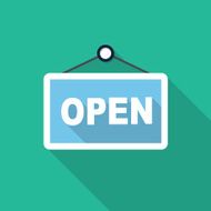 Vector open sign