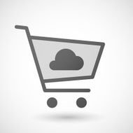 Shopping cart icon with a cloud