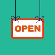 Vector open sign N2