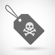 Shopping label icon with a skull