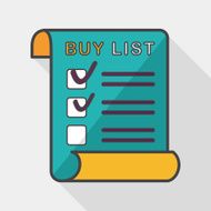 shopping list flat icon with long shadow eps10 N31