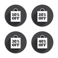 Sale bag tag icons Discount symbols N72