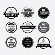 Collection of Premium Quality and Guarantee Labels