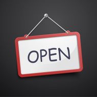 open hanging sign