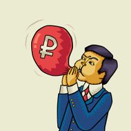 Russian Inflation ruble inflation Vector illustration