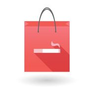 Red shopping bag icon with a cigarette