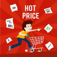 Businessman shopping sale hot price