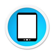 Round Button showing smartphone or tablet