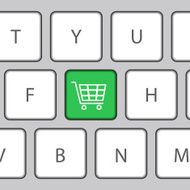 Keyboard with Shopping cart Vector Illustration