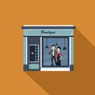 Restaurants and shops facade storefront vector detailed flat N9