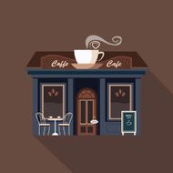 Restaurants and shops facade storefront vector detailed flat N11
